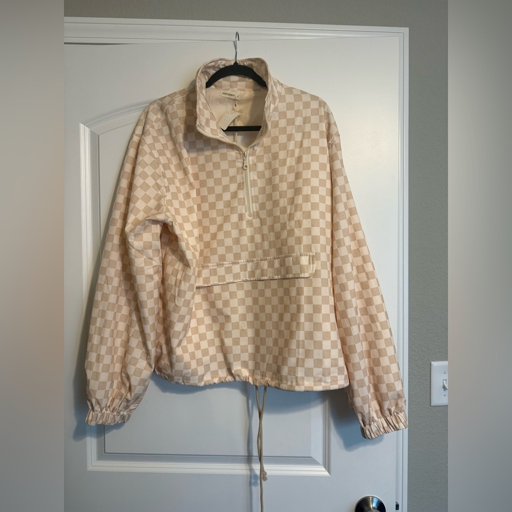 Checkered Beige Windbreaker